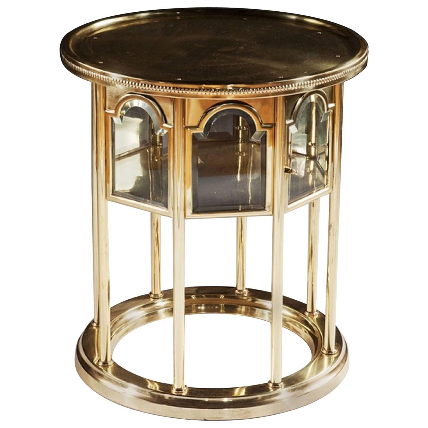 Mid Century Modern Polished Brass Occasional Table - Viennese Moorish Side Table