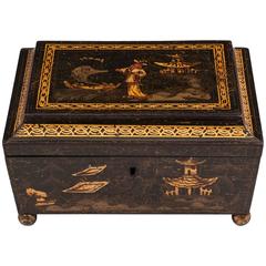 Antique Japanned Sewing Box