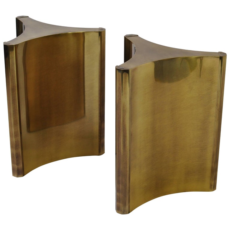 Pair of Mastercraft Brass Dining Table Pedestals