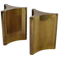 Pair of Mastercraft Brass Dining Table Pedestals 10