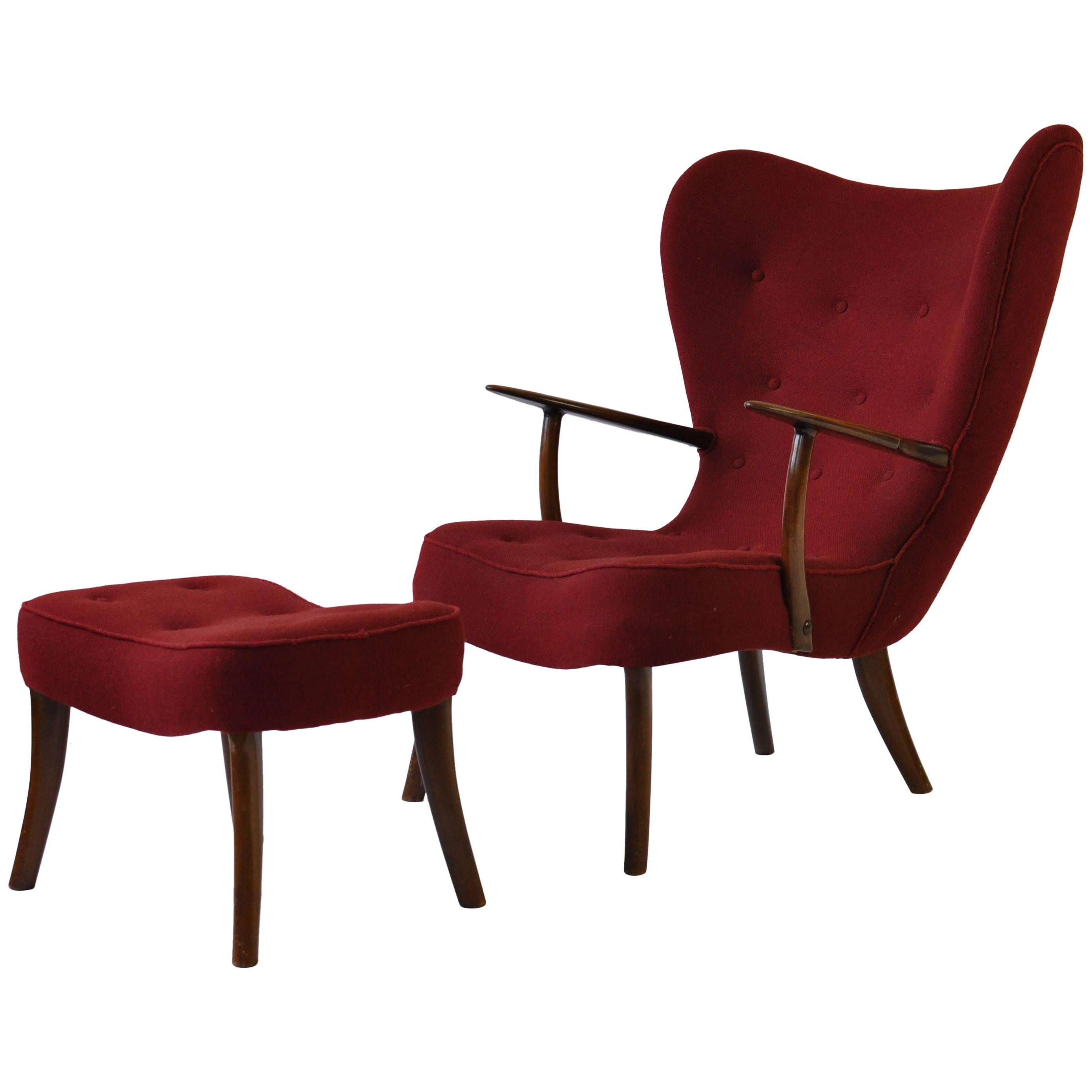 Madsen and Schubell Pragh Lounge Chair and Ottoman