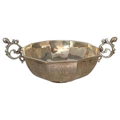 17th Century Swedish Baroque Brandy Bowl, Silver
