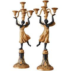 Pair of Early 19th Century Five-Light Candelabra by Josef Danhauser, Vienna 3