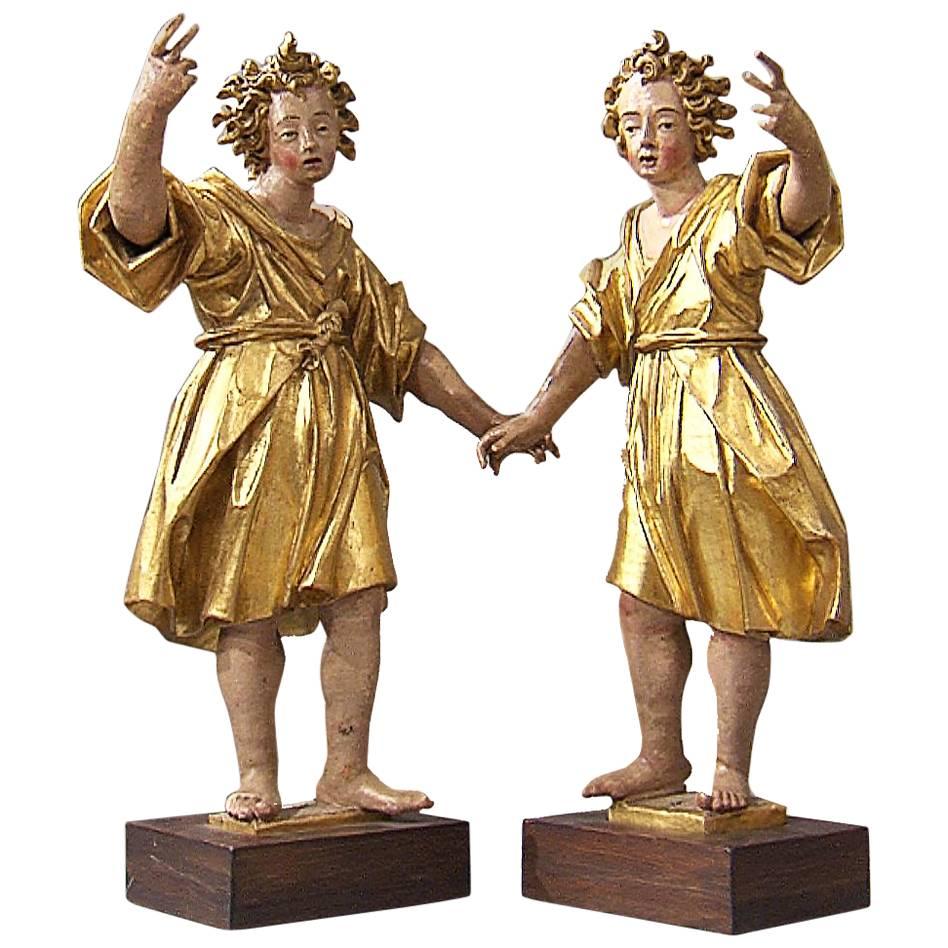 17th Century Italian Wood Sculptures  For Sale