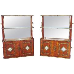 Exceptional 19th Century Pair of English Hanging Wall Cabinets by Town & Emanuel 10