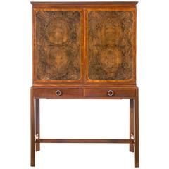 David Blomberg, Swedish Mahogany and Burl Walnut Cabinet on Stand