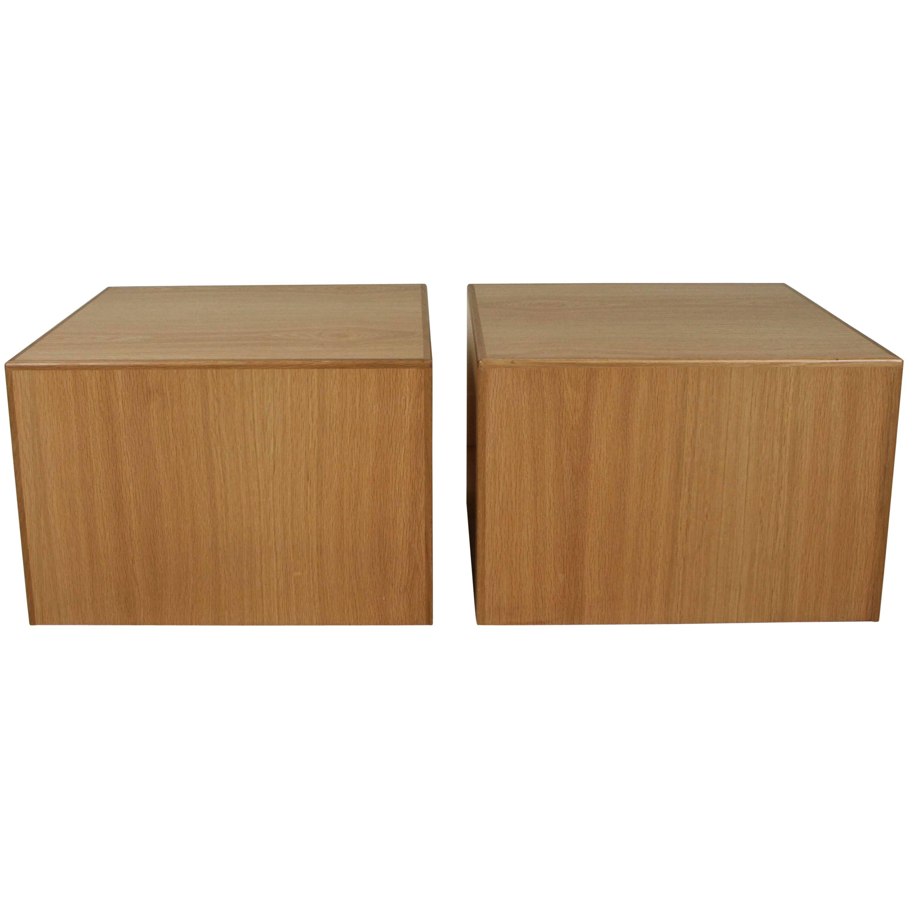 Large Oak Cube Table by Lawson-Fenning