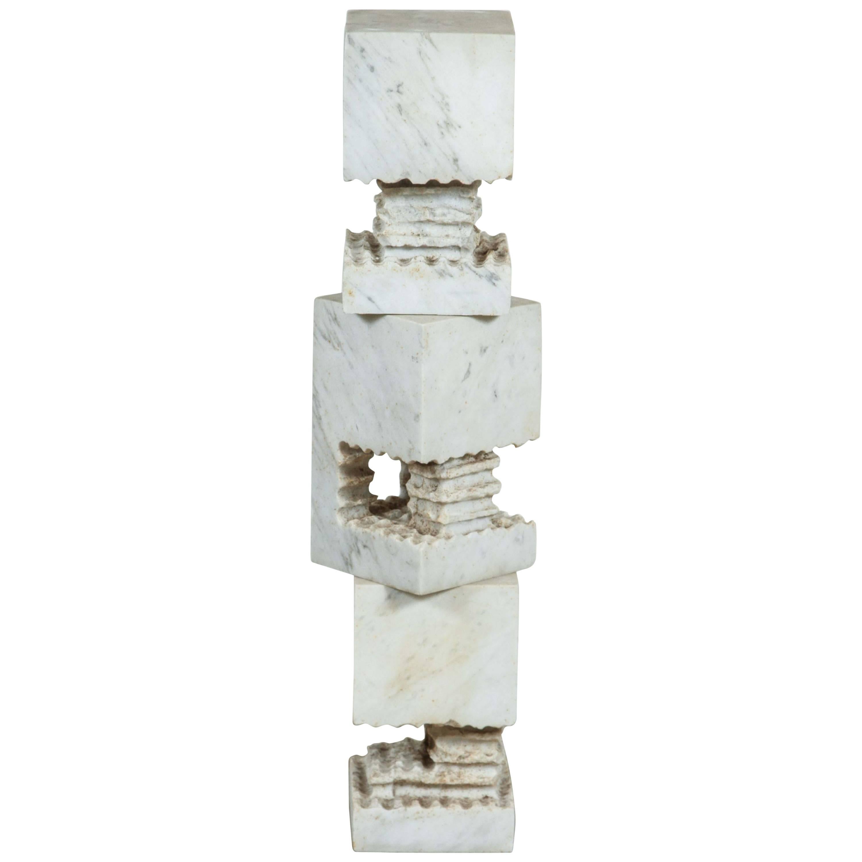 Set of Three White Marble Sculptures by Steven Karr