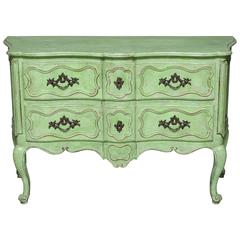 Painted Two-Drawer Louis XV Commode on Legs by Baker