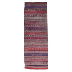 Tapis de couloir Kilim large à bandes 'DK-98-82'