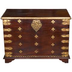 Early 20th Century Polished Teak Trunk from Sumatra