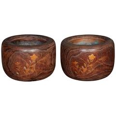 Wood Hibachis with Decorative Inlays 7