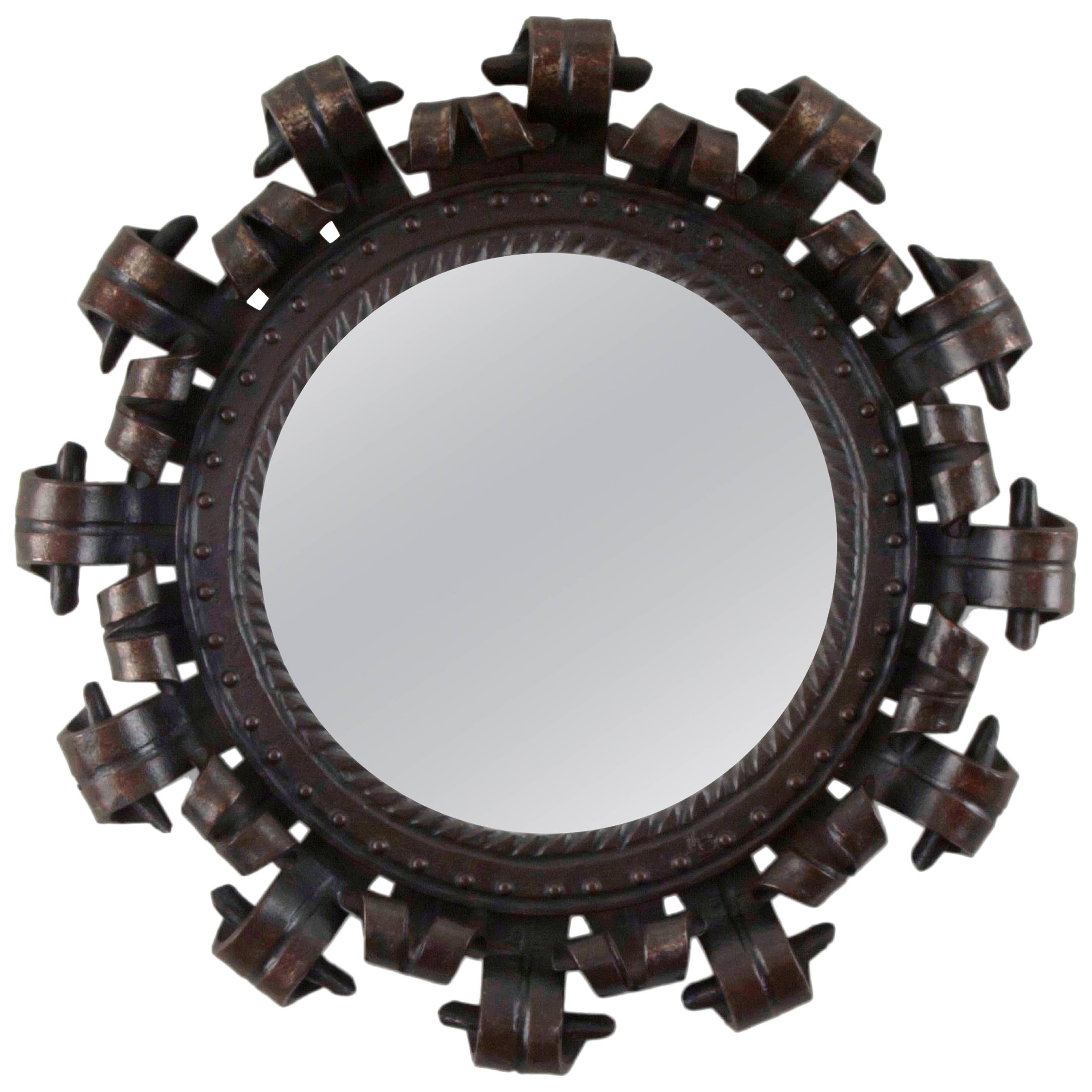 French Wrought Iron Circular Mirror
