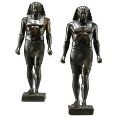 Pair of Patinated Bronze Small Statues of Antinous