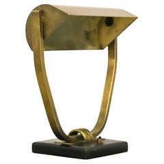 Mid-Century Modernist Brass Sculptural Desk Lamp, Circa 1950