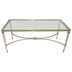 Wonderful Silver Bronze Bagues Cocktail or Coffee Table Glass Top Jansen Accent Wonderful Silver Bronze Bagues Cocktail or Coffee Table Glass Top Jansen Accent