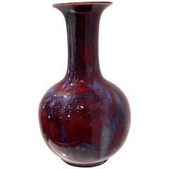 Chinese Ox Blood Flambe Glazed Porcelain Vase, circa 1900