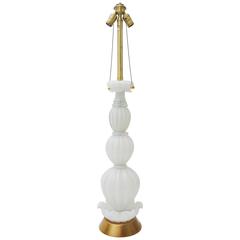 Murano White Glass Lamp