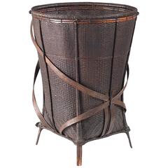 20th Century Rattan and Bamboo Basket