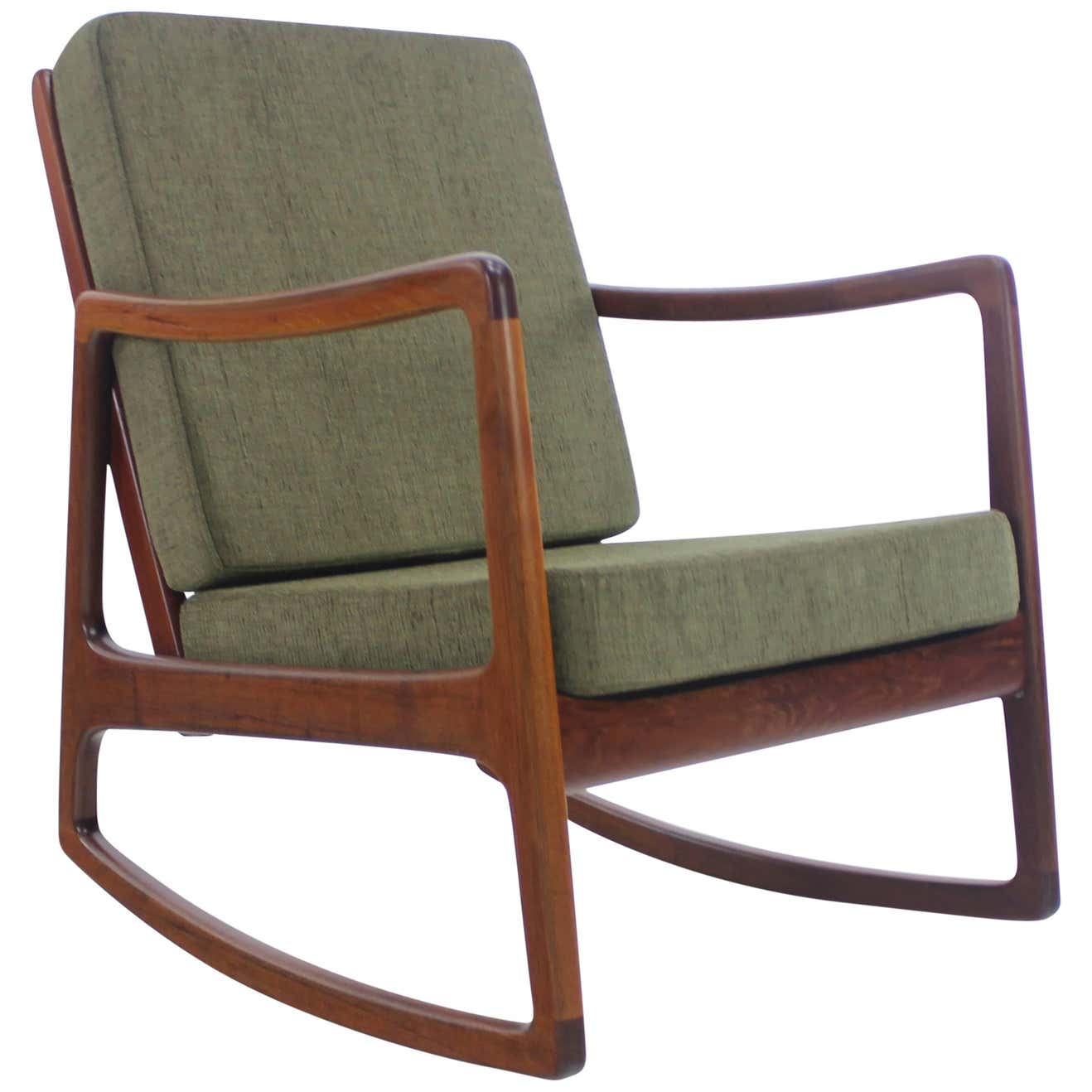 Danish Modern Teak Rocker Designed by Ole Wanscher For Sale at 1stDibs