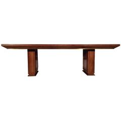 Table in Veneer Rosewood and Bronze Nets by Jacques Adnet, France, 1950 6