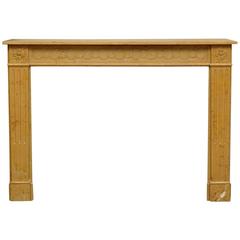 Antique 19th Century Louis XVI Style Fireplace in Yellow Marble