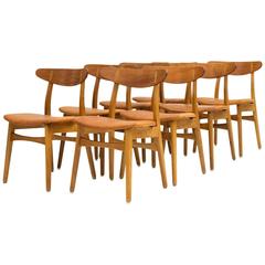 Vintage Eight Dinning Chairs by Hans J. Wegner