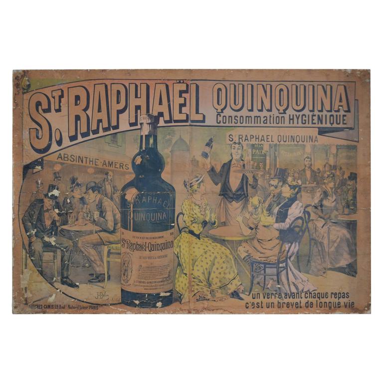 Advertising French Poster Apéritif St Raphaël For Sale at 1stDibs