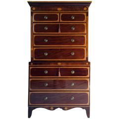 Antique Chest on Chest Tallboy Dresser Satinwood Georgian, 18th Century