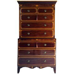 Antique Chest on Chest Tallboy Dresser Satinwood Georgian, 18th Century