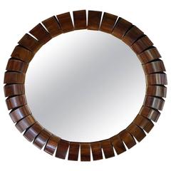 Large Segmented Mid-Century Circular Mirror