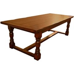 English Solid Oak Refectory Dining Table 9