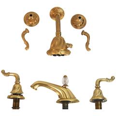 Vintage Luxe Sherle Wagner 22-Karat Gold Shower and Sink  Faucet Set