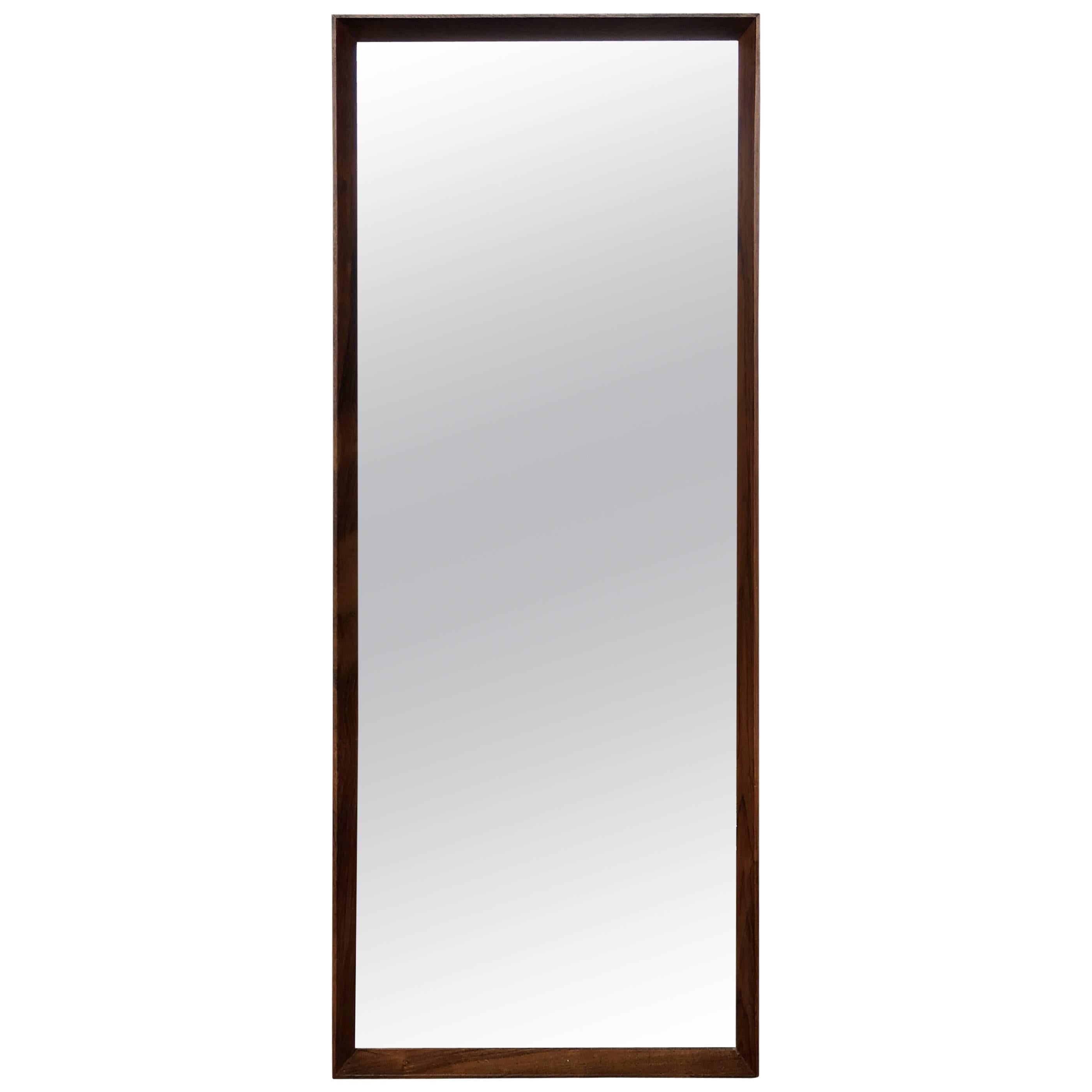 Rectangular Danish Rosewood Mid-Century Mirror