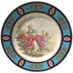 Rare Sèvres Porcelain Cabinet Plate, Artist Signed L. Schiff, 19th Century