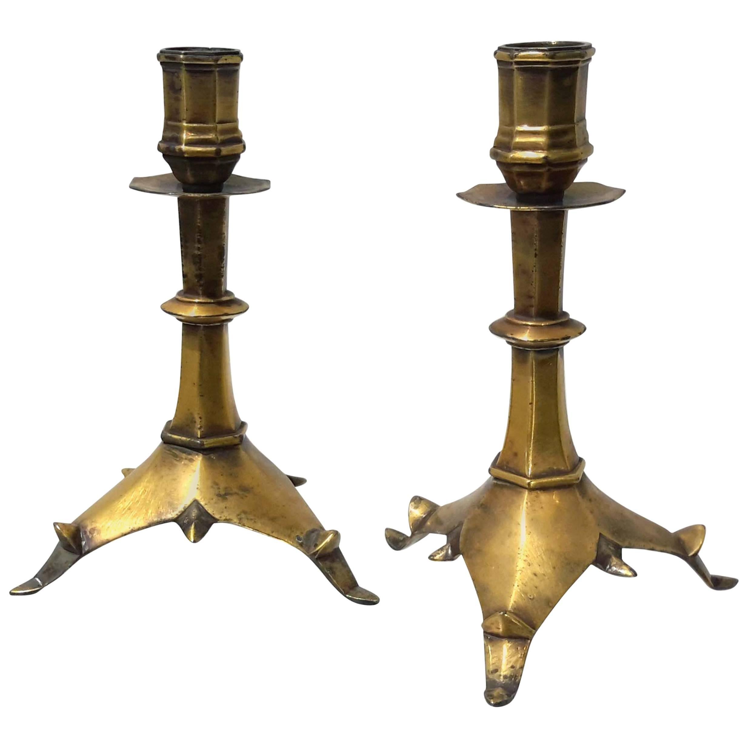 Pair of French Gothic Candlesticks Retailed by Tiffany & Co., 19th Century
