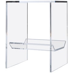 Table d'appoint en acrylique transparent avec plateau sous-sol multifonctionnel