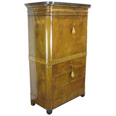 Italian Walnut Marquetry Bureau Directoire Secretaire from Albenga Liguria 1840