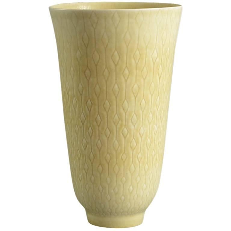 Large Vase with Cream Glaze by Carl Harry Stalhane for Rorstrand For Sale