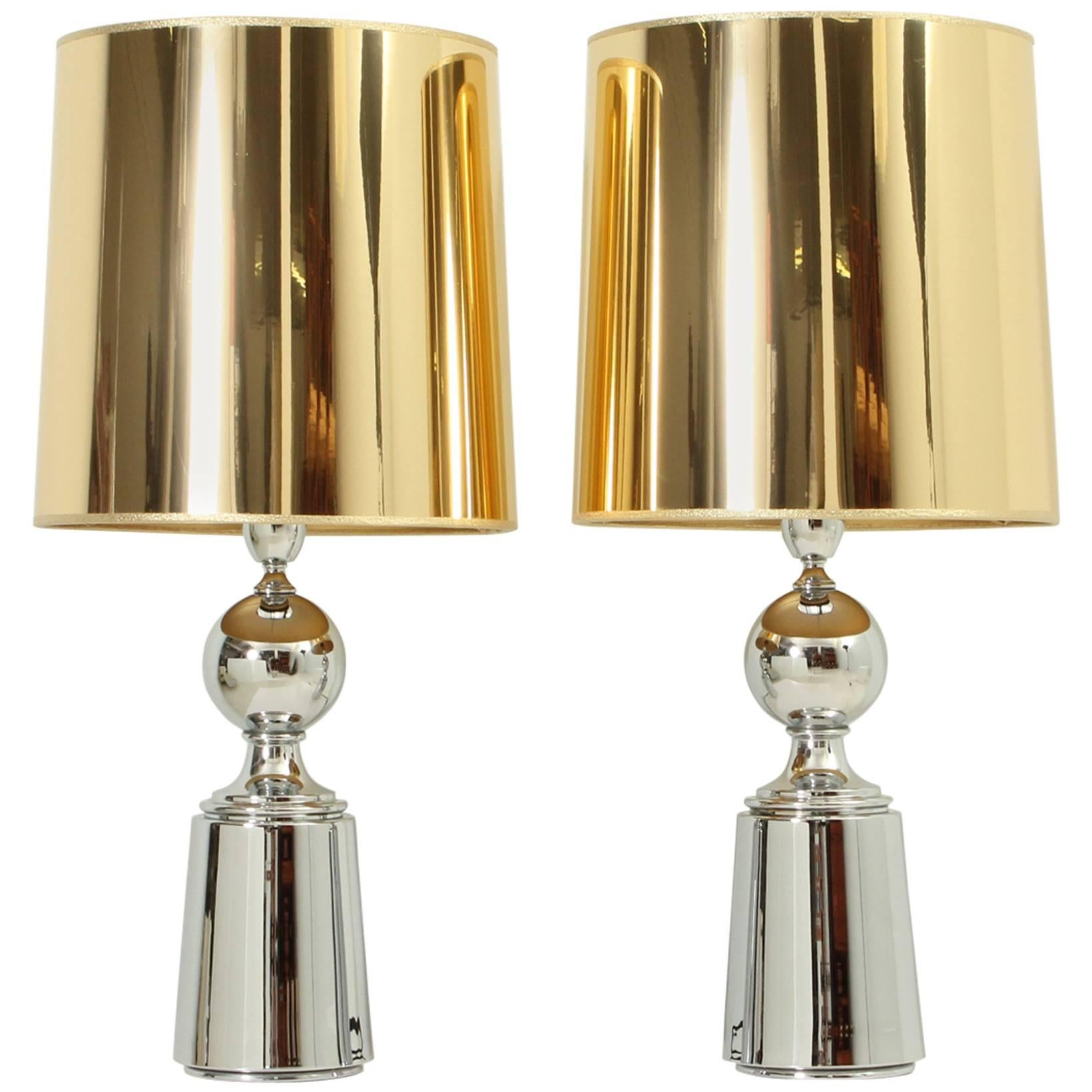 Pair of Table Lamps from 1970s by Metalarte For Sale