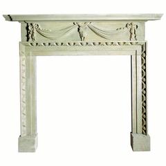 18th Century Reproduction Portland Limestone Mantelpiece