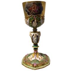 Magnificent Continental Porcelain Decorated Chalice, 19th Century