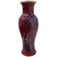 Chinese Flambe Glazed Porcelain Vase, Qing Dynasty