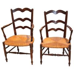 Antique Pair of 19th Century French Provincial Armchairs