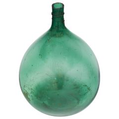 Antique French Wine Green Glass Bottle