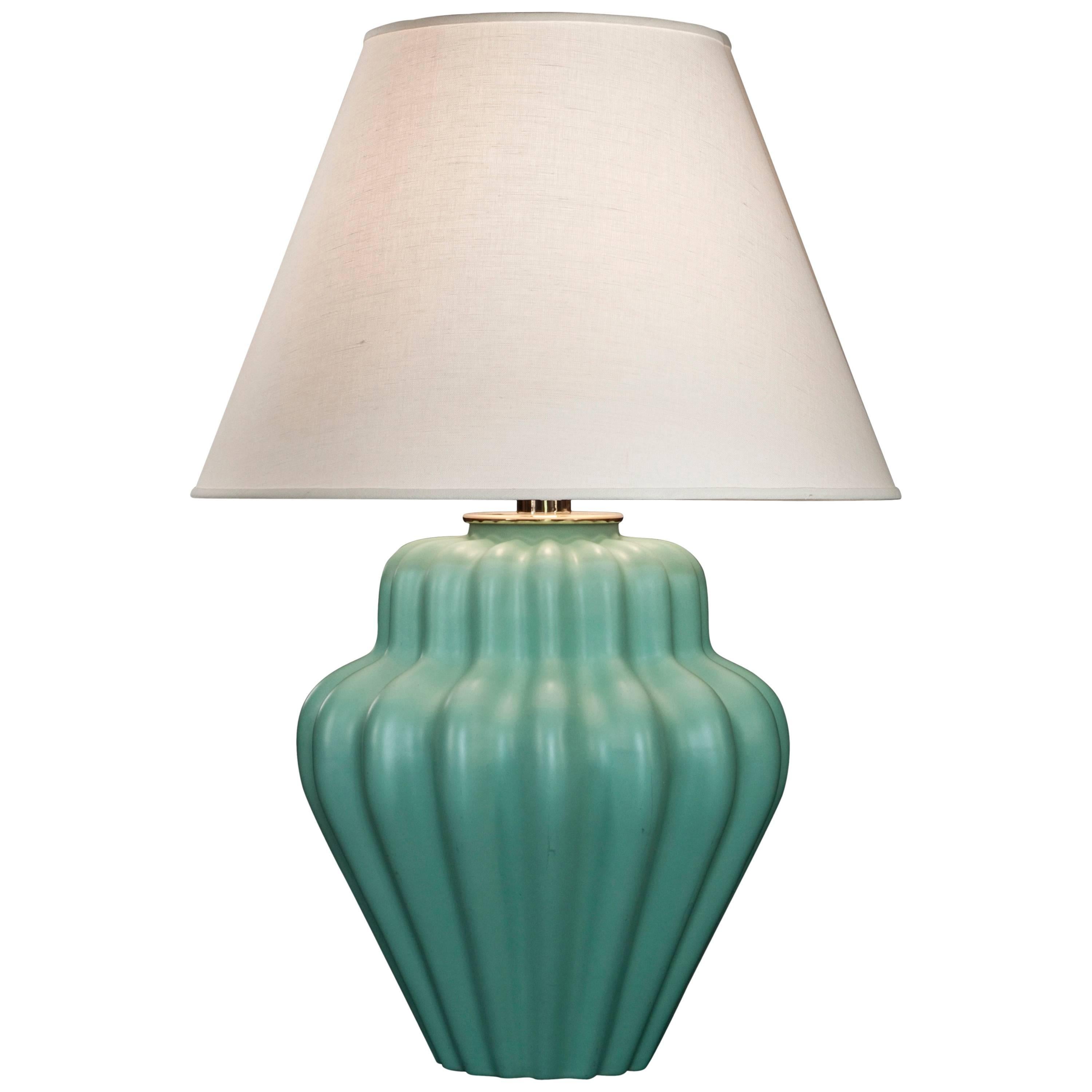 Ewald Dahlskog for Bo Fajans, Large Swedish Ceramic Vase, Now a Lamp For Sale