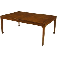 Baker Far East Figured Parquetry Walnut Dining Table
