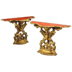 Pair of Italian Baroque Console Tables, 18th Century and Later 9
