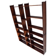 Vintage Danish Modern Rosewood Bookcase Wall Unit Designed by Ib Juul Christensen