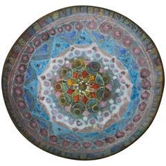 Italian Fantoni Style Salt Glaze Textural Geometric Ceramic Bowl 6
